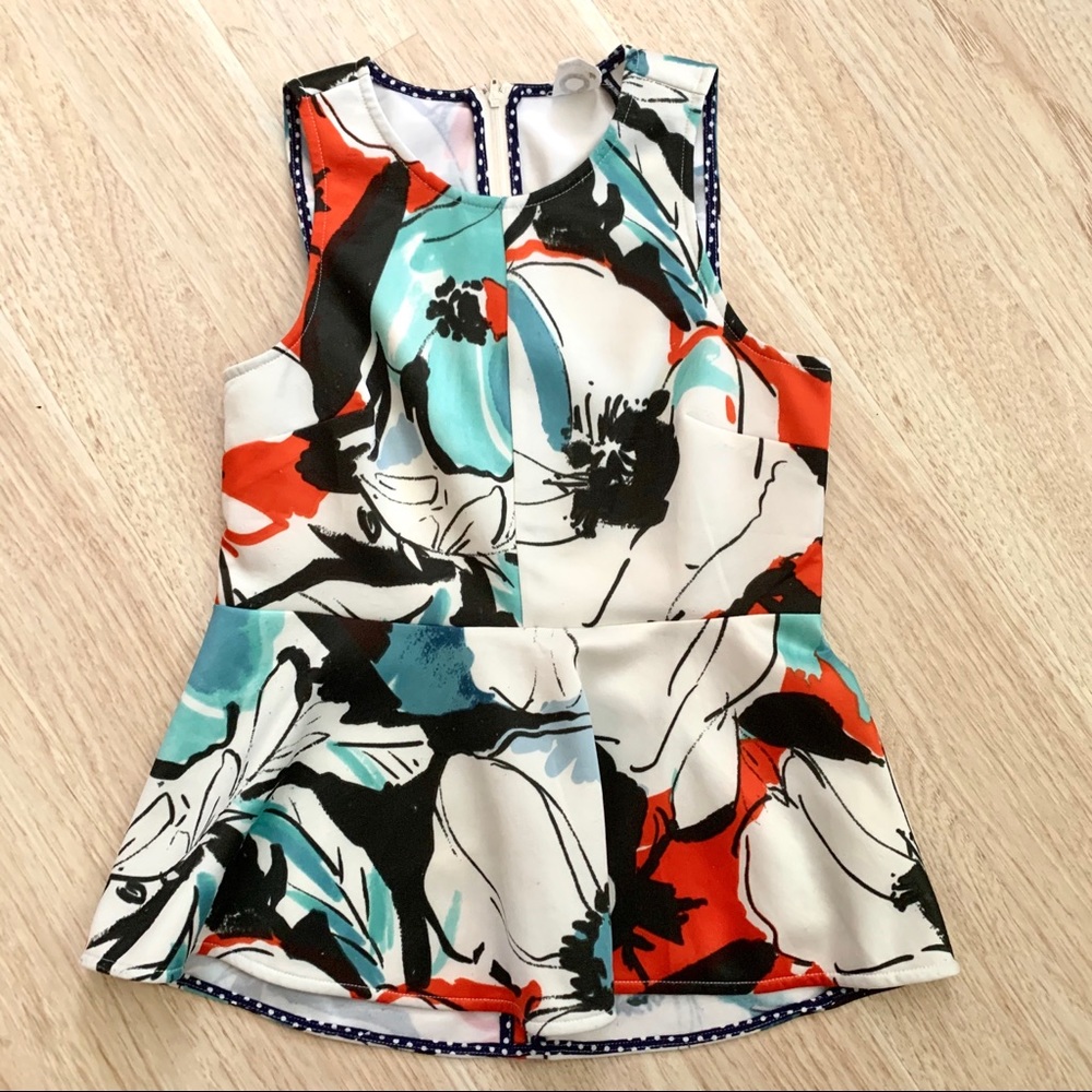 Anthropologie Floral Peplum top